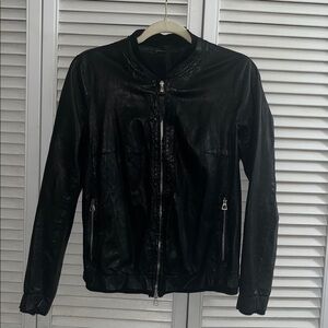 Marco Delli women’s leather bomber jacket made in Italy